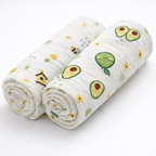 100% Cotton Muslin Swaddle Blankets – Pack of 2 ( Avo & Bee)