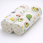 100% Cotton Muslin Swaddle Blankets – Pack of 2