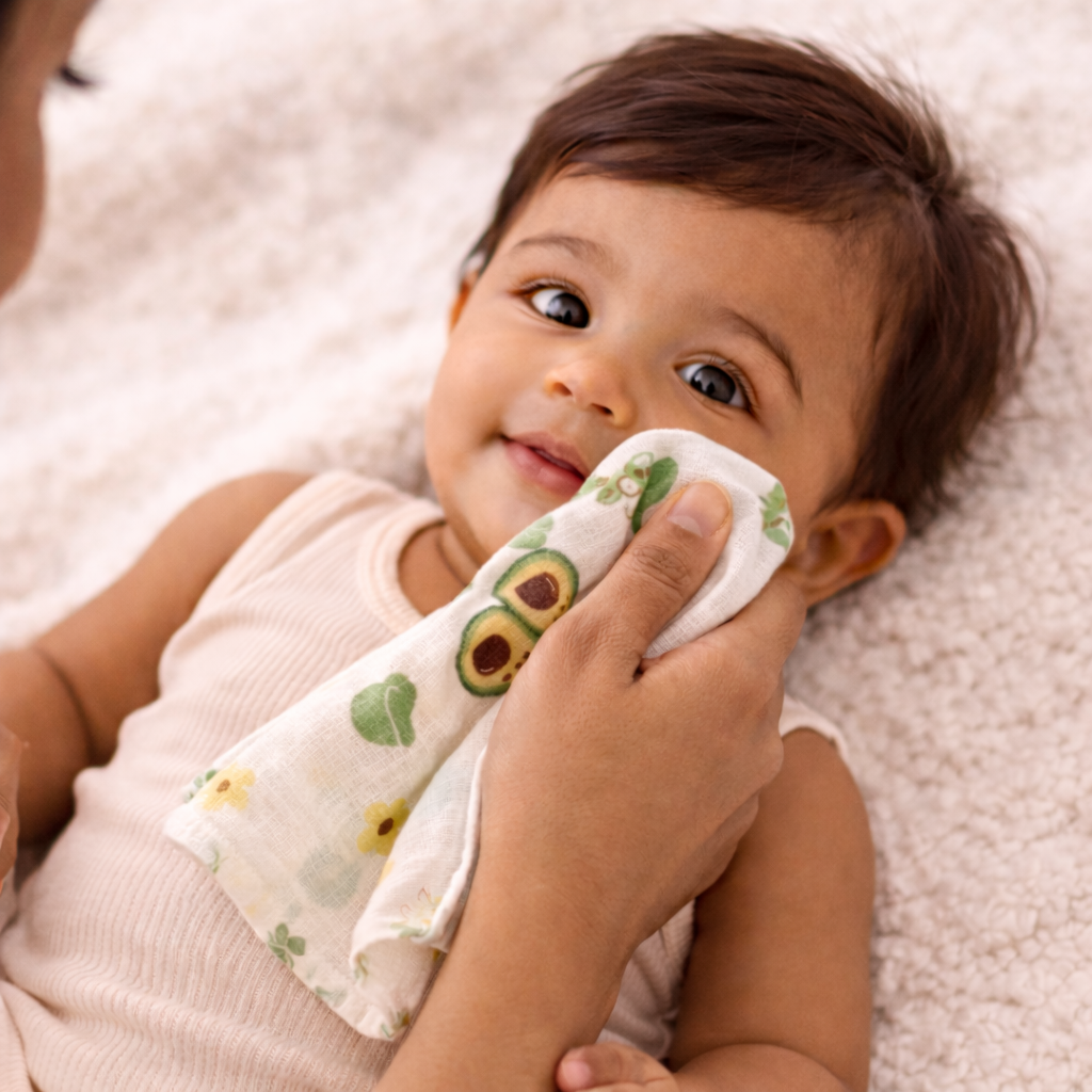 100% Cotton Muslin Wash Cloth – Pack of 3